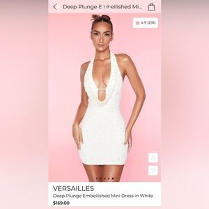 Oh Polly Embellished plunge dress